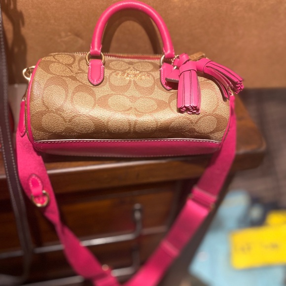 Coach Tan and Pink Satchel - Picture 2 of 3